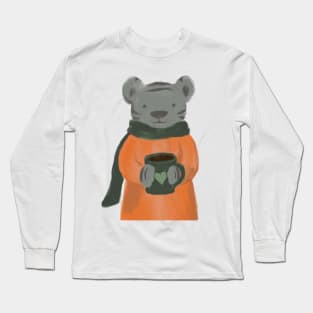 Tiger with a coffee cup Long Sleeve T-Shirt